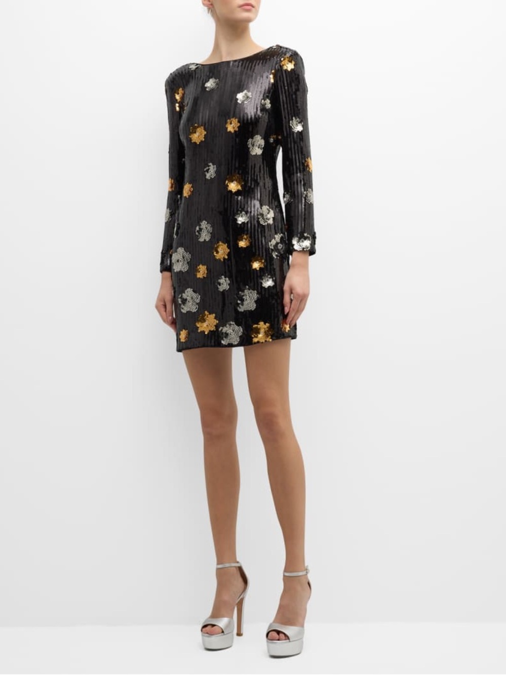 Milly New Selene 3D Floral Appliqué Sequin Cocktail Dress Size 10 $695.00